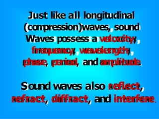 PROPERTIES OF
SOUND WAVES
 