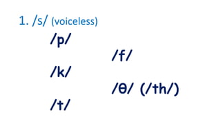 Pronunciation - Sounds of s, es.pptx for secondary 10 | PPTX
