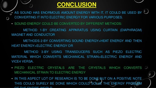 Sound Energy to Electric Energy