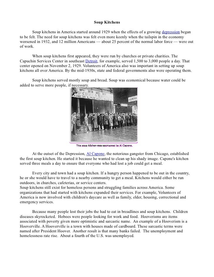 Modest facts about soup kitchens during the great depression Soup Kitchens 1930s
