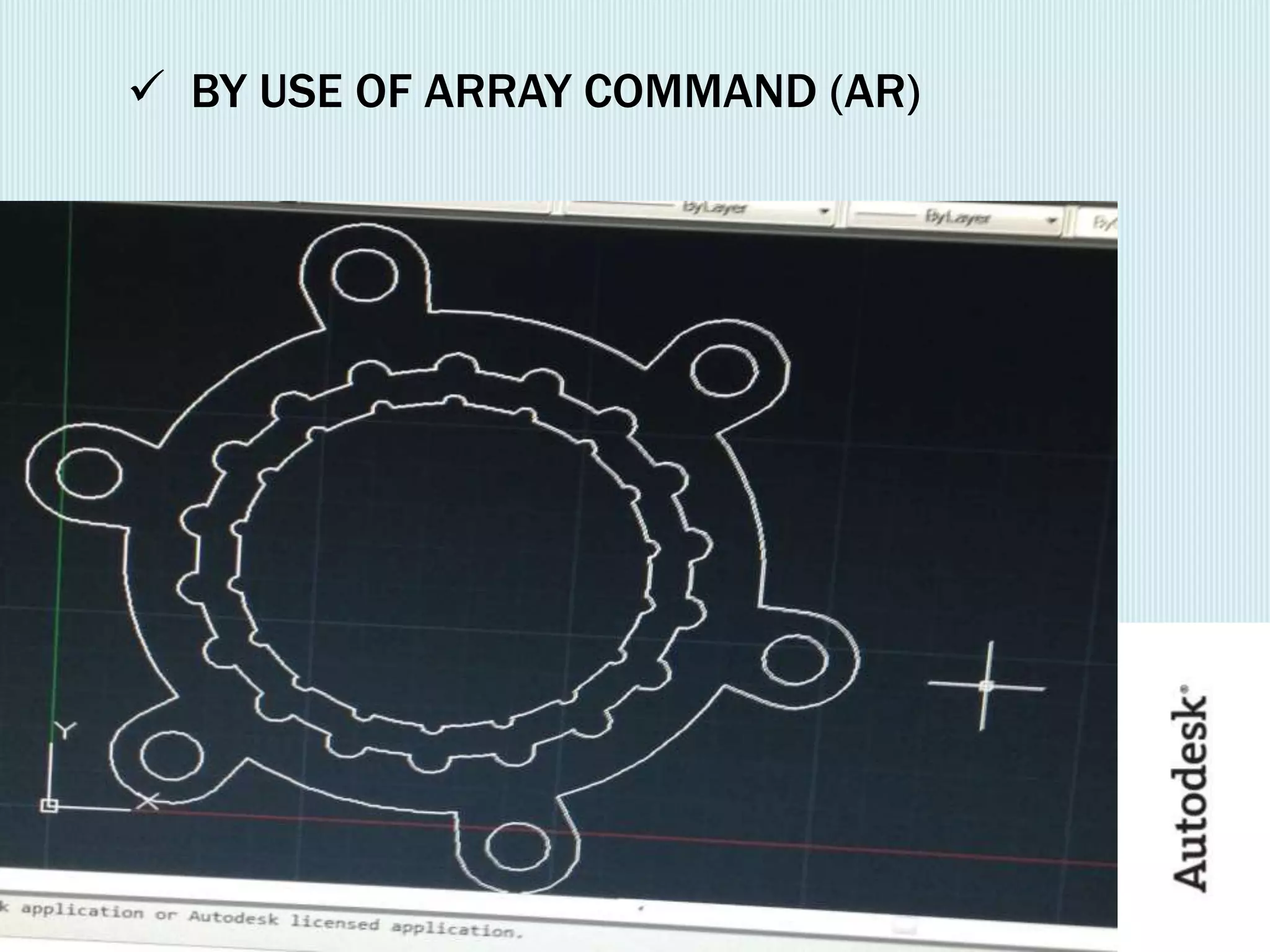  BY USE OF ARRAY COMMAND (AR)
 