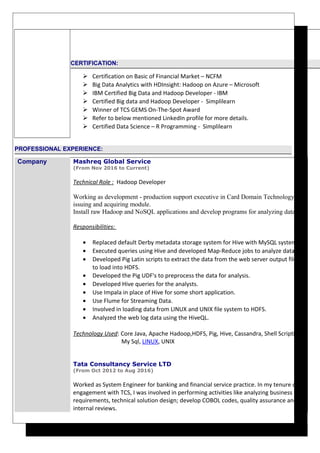 Sourav banerjee resume | PDF image.