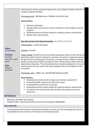 Sourav banerjee resume | DOC