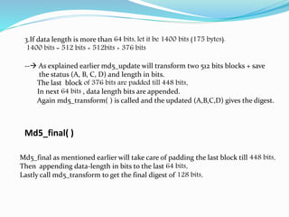 Basic explanation to md5 implementation in C | PPTX