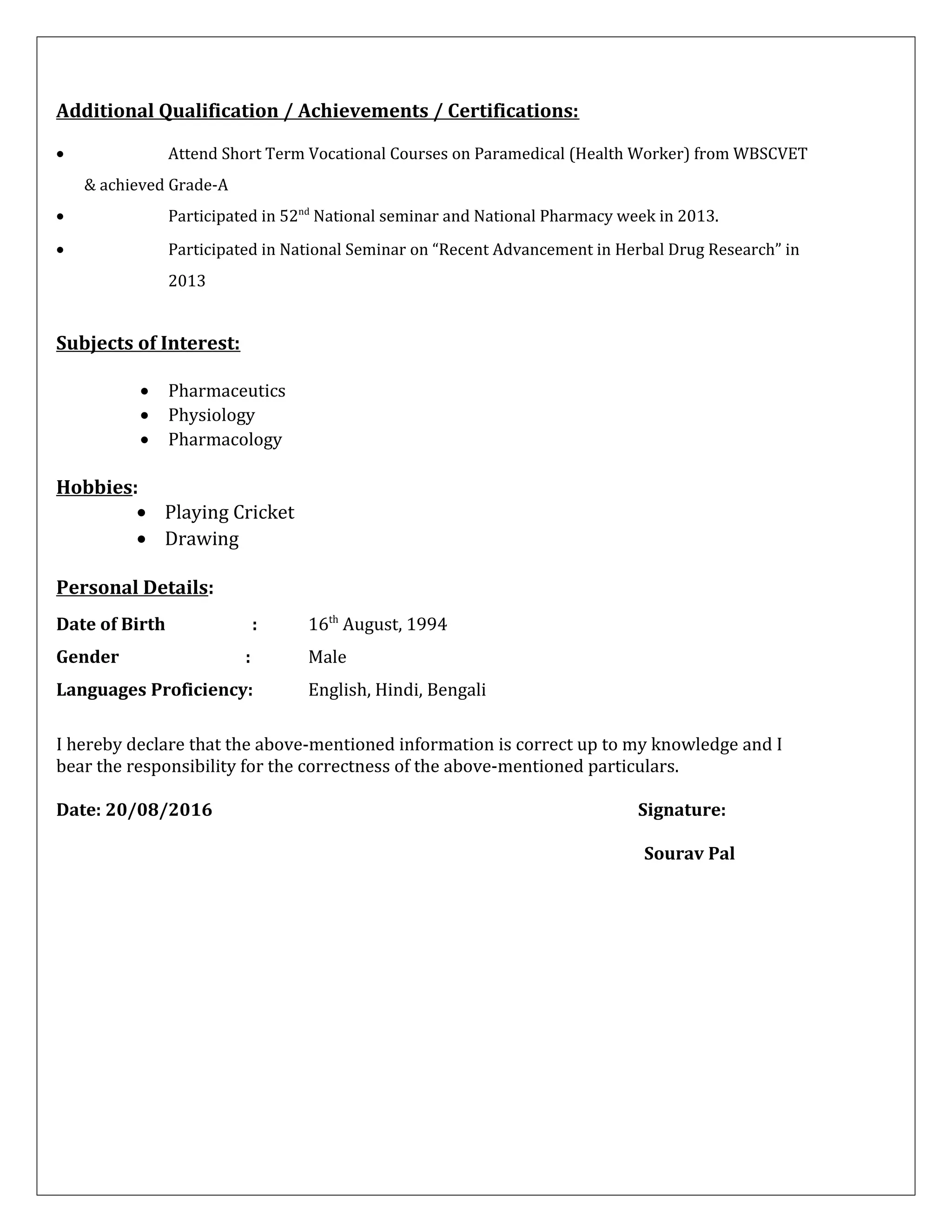 Sourav resume | PDF