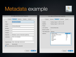 Metadata example
 