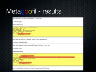 Metagooﬁl - results
 