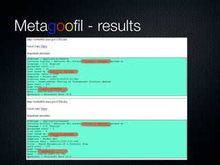 Metagooﬁl - results
 
