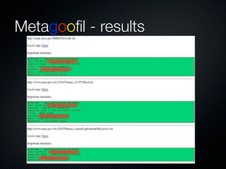 Metagooﬁl - results
 