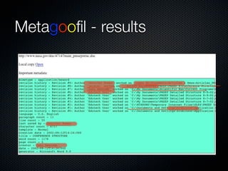 Metagooﬁl - results
 