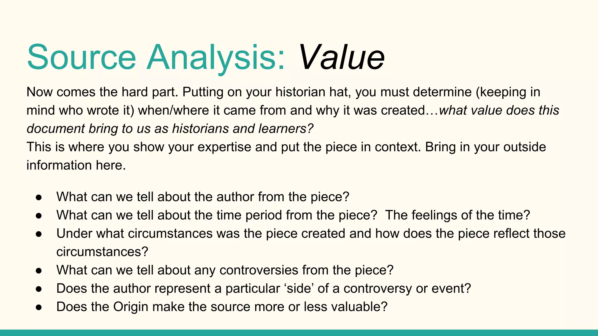 Source Analysis (OPVL) | PPTX