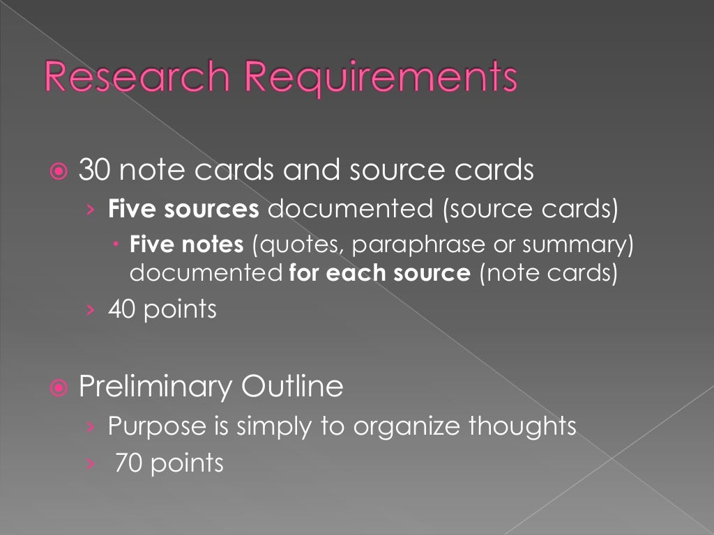 Source cards, note cards