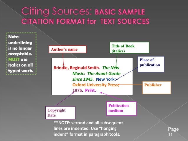 How to write sources cited on source cards