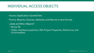 Source Code Control for Microsoft Access Developers | PPTX