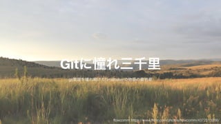 Gitに憧れ三千里
git管理を憧れ続けたSmalltalkerの物語の最終章
ﬂowcomm https://www.ﬂickr.com/photos/ﬂowcomm/4372513286/
 