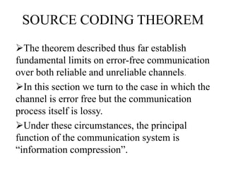 Source coding theorem | PPTX