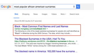 most popular african american surnames
 
