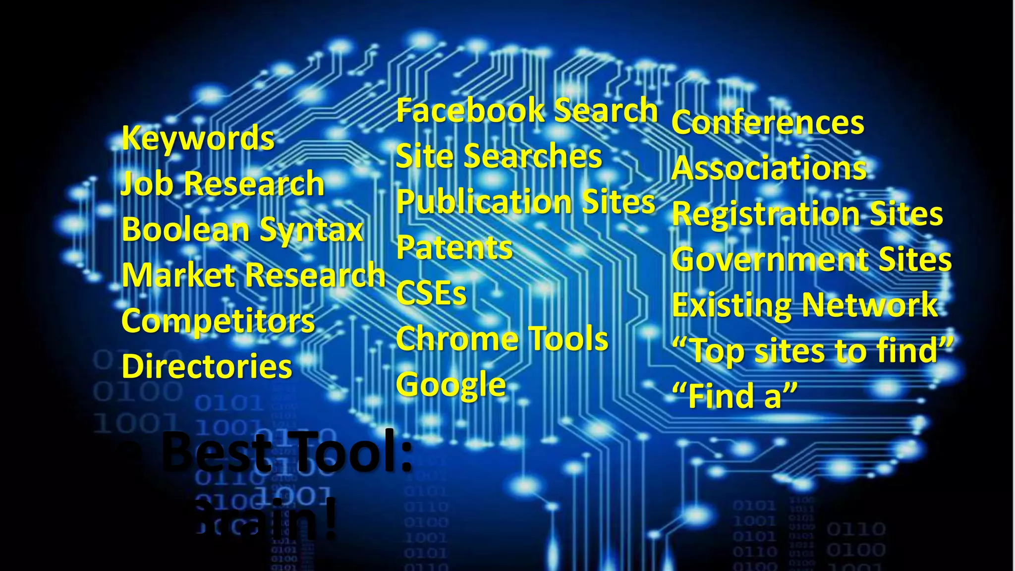 Sourcing Search – Define Your Goals
Create an Agenda
Outline Sourcing Timeline
Discuss Recruitment Workflow
Review Company Target Research
Schedule Weekly Update Syncs
 