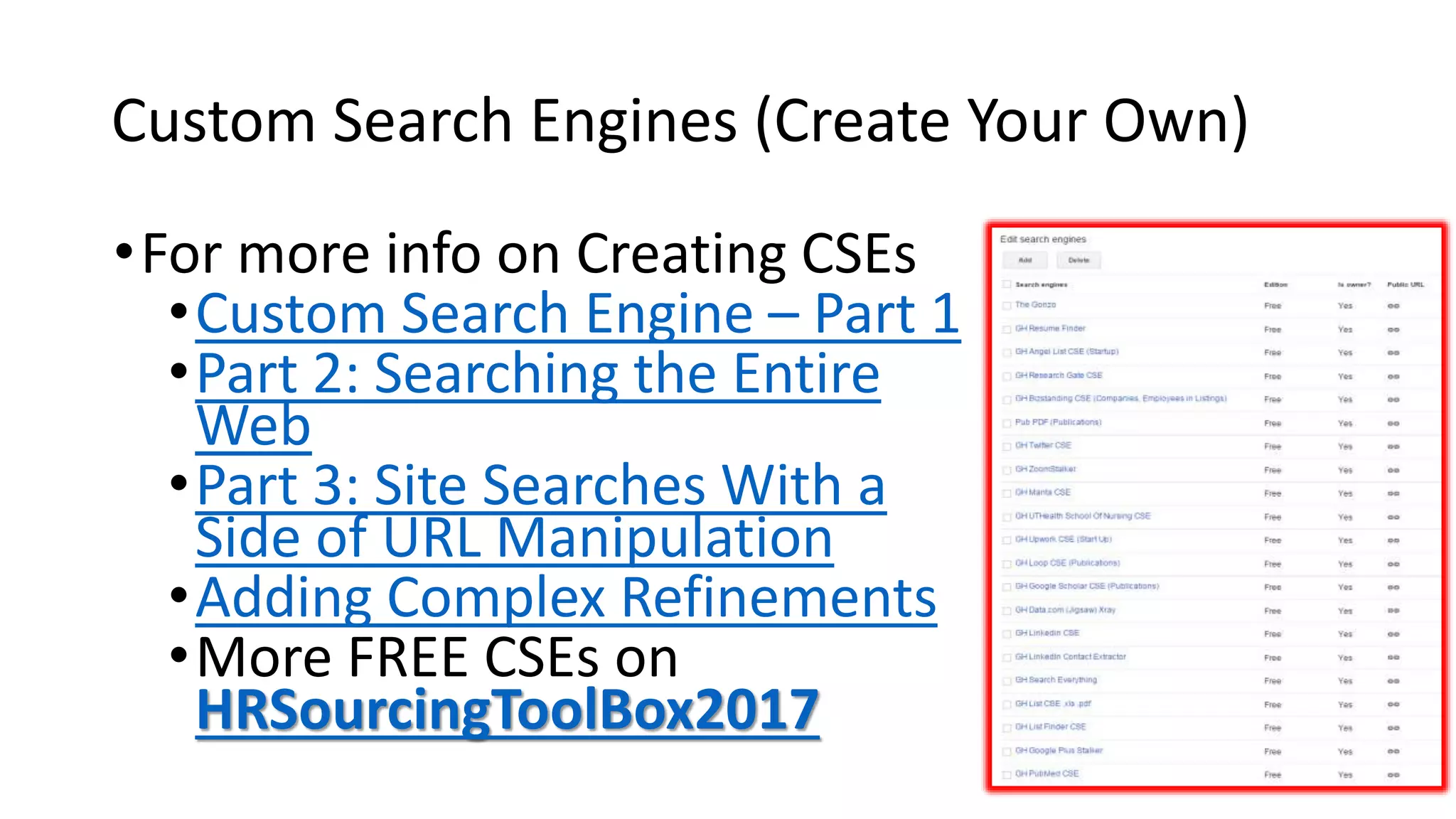 Free Patents Online (Patents and Scientists)
• Search FPO:
• http://www.freepatentsonline.com/search.html
• Different syntax to search
• IC = Inventor City
• AC = Assignee City
 