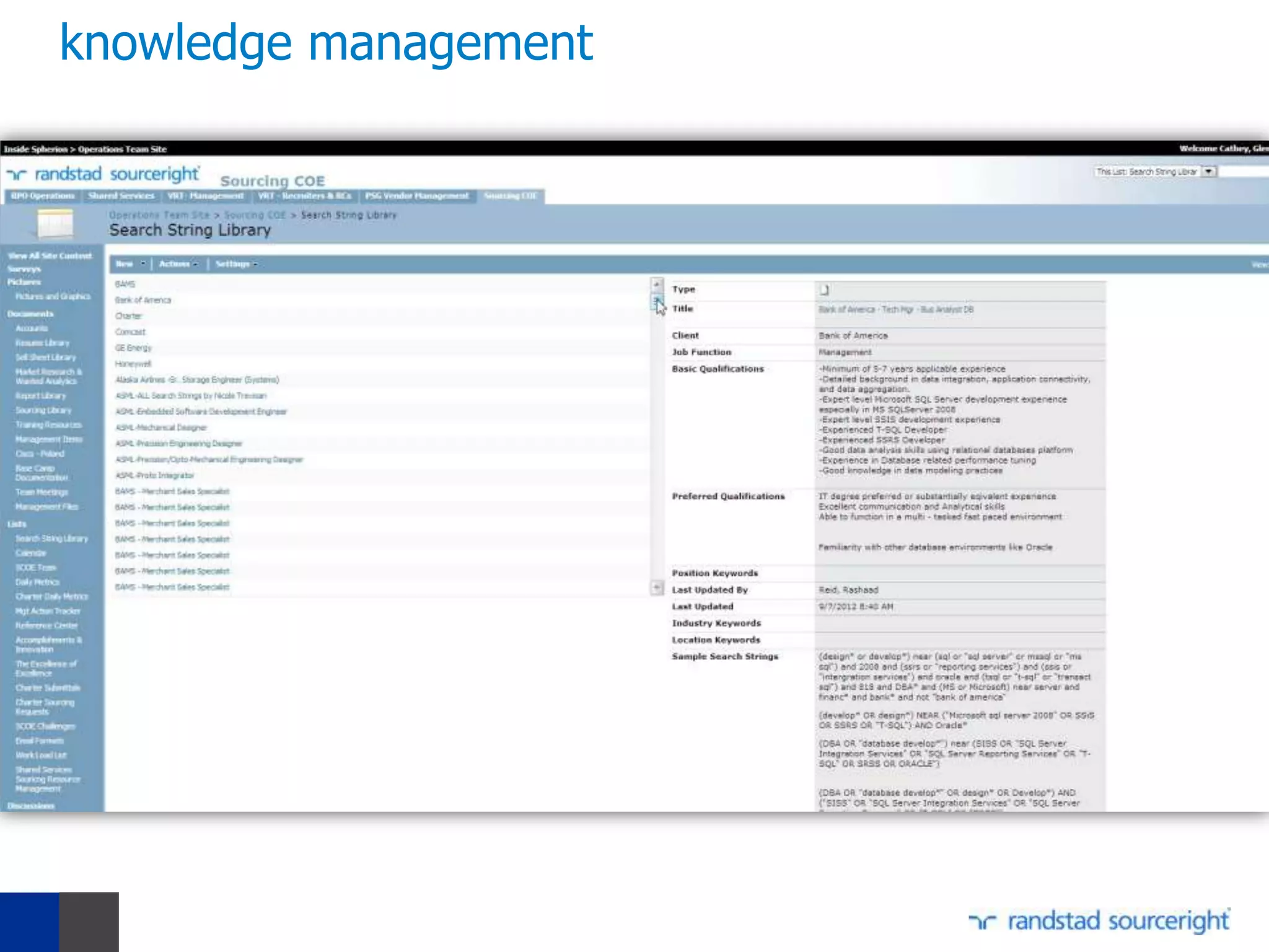 knowledge management
 
