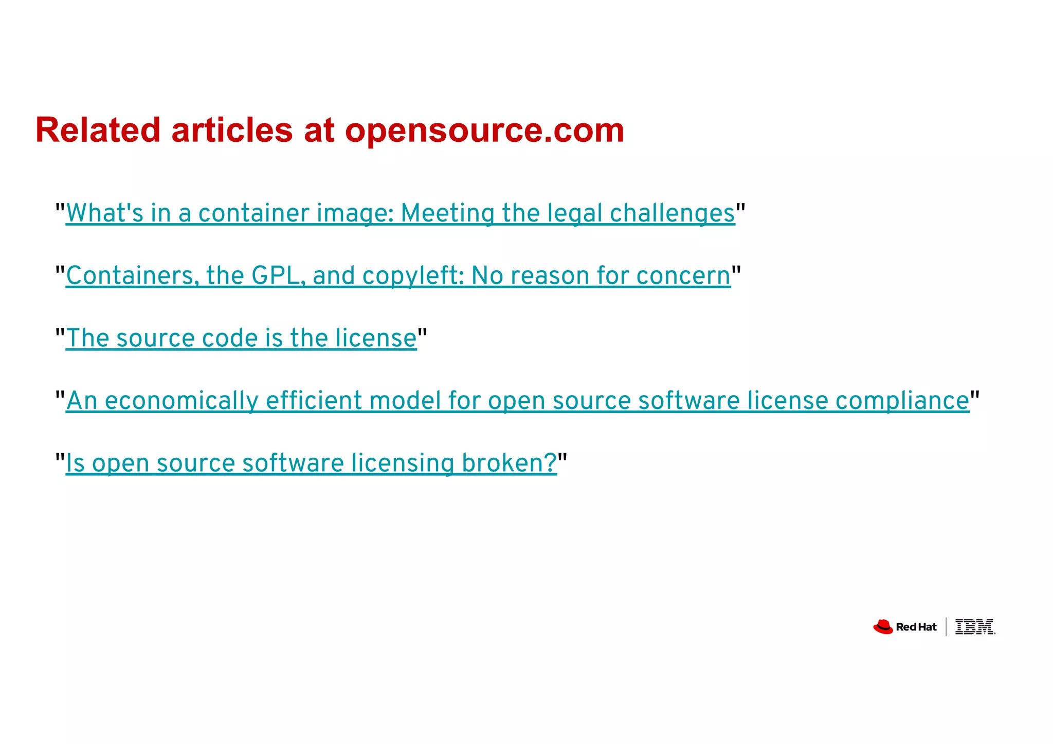 OpenChain Webinar #5: Making Compliance Scalable in a Container World