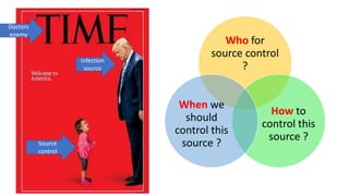 Infection
source
Source
control
Doctors
enemy
Who for
source control
?
How to
control this
source ?
When we
should
control this
source ?
 