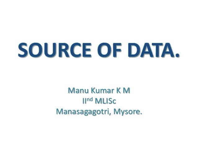 Source of Data in Research