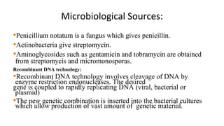 Microbial Source SOURCE OF DRUGS AND ITS TYPES ORGANIZED UNORGANIZED.ppt