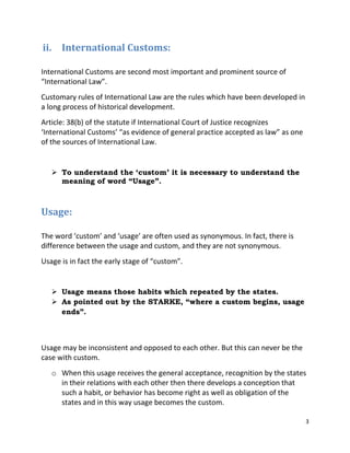Sources of international law (by Advocate Raja Aleem) | DOCX