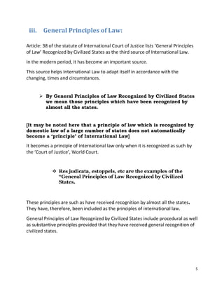 Sources of international law (by Advocate Raja Aleem) | DOCX