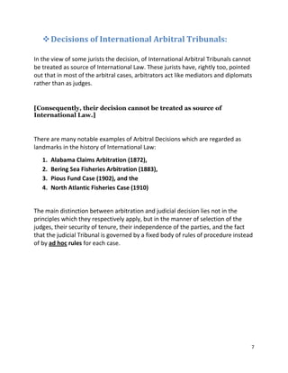 Sources of international law (by Advocate Raja Aleem) | DOCX