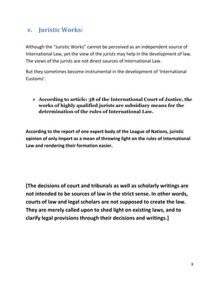 Sources of international law (by Advocate Raja Aleem) | DOCX