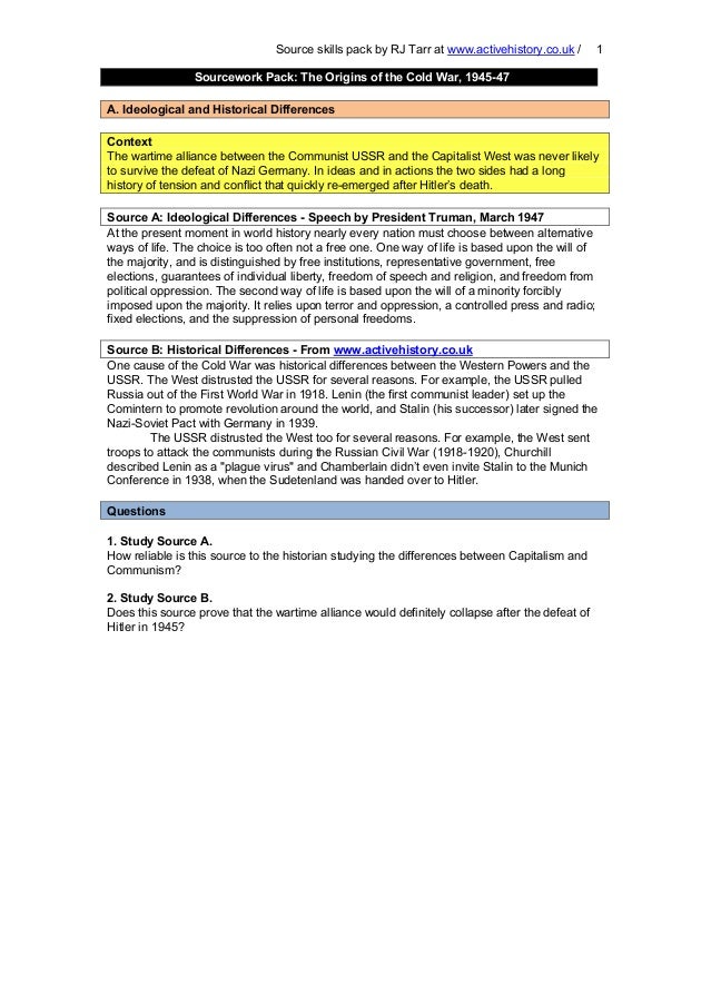 Origins of the cold war essay