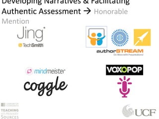 Developing Narratives & Facilitating
Authentic Assessment  Honorable
Mention
 