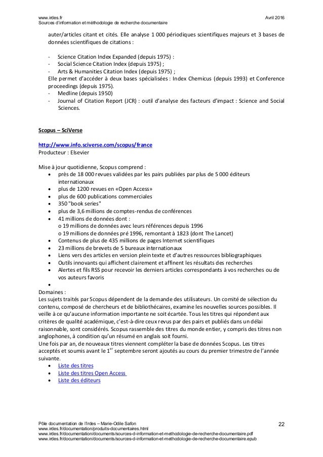 Sources D Information Et Methodologie De Recherche Documentaire