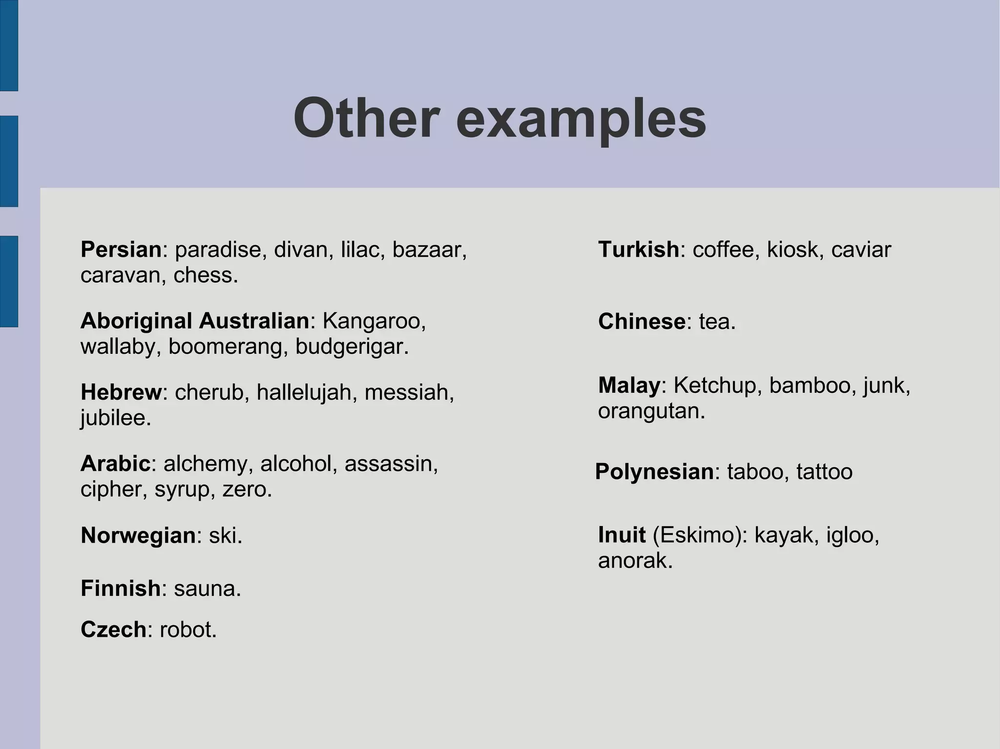 Sources of English Vocabulary | ODP
