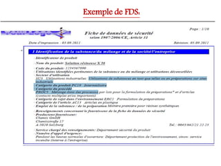Exemple de FDS:
 