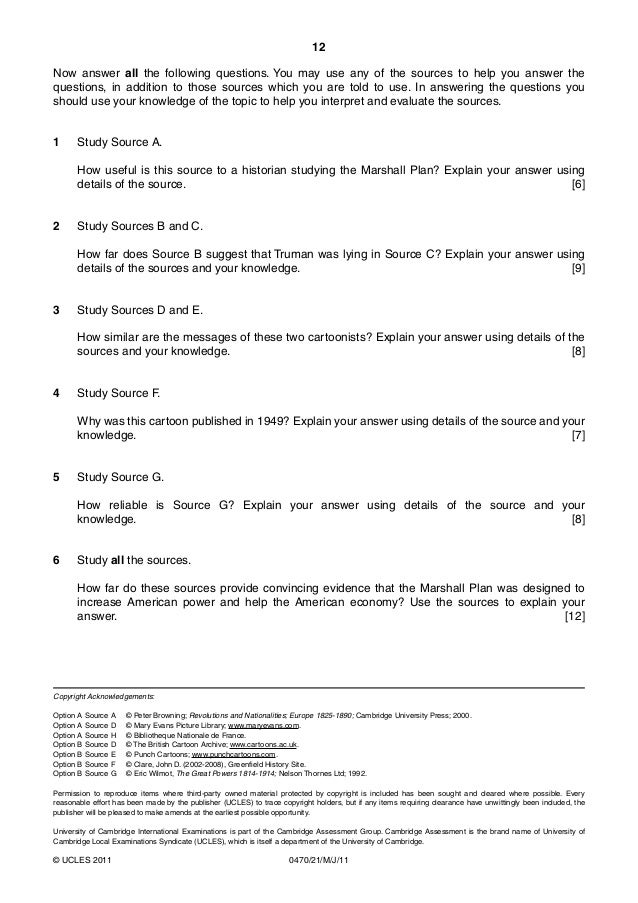 Sources Marshall Plan