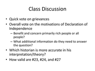 what statement is accurate about the declaration of independence