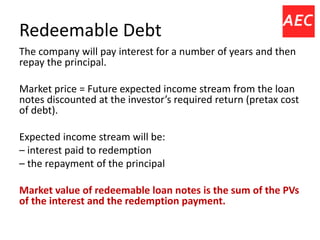 Redeemable Debts Sources of capital/ Cost of Capital | PPTX