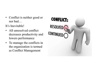 Sources of conflict, conflict resolution and impact on Project ...