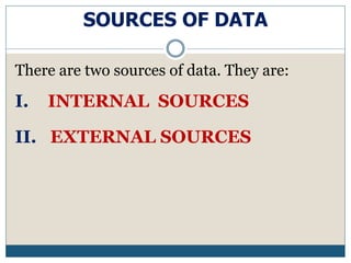 Sources of Data | PPTX | Business | Business and Finance