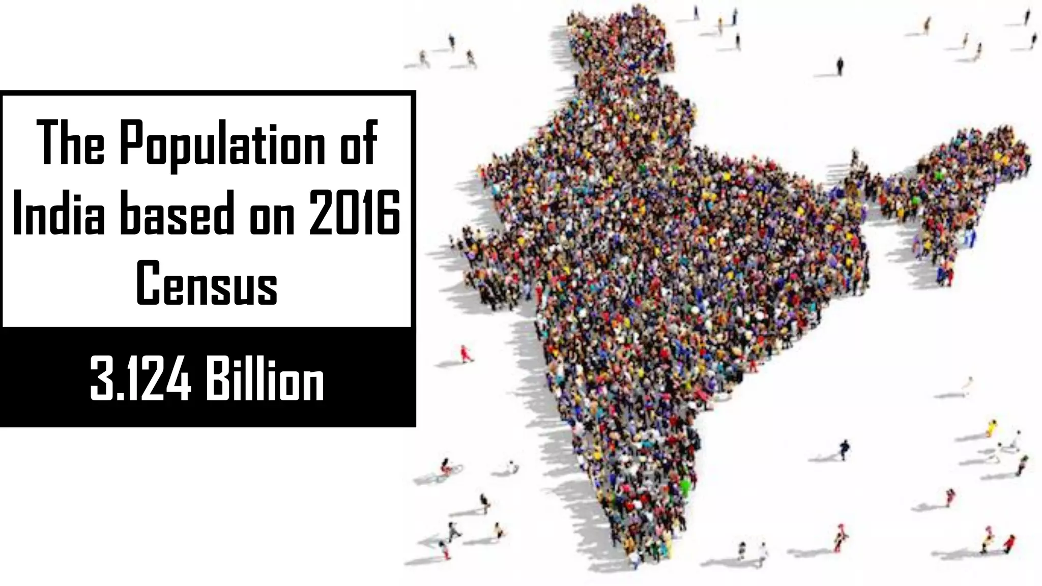 The Population of
India based on 2016
Census
3.124 Billion
 