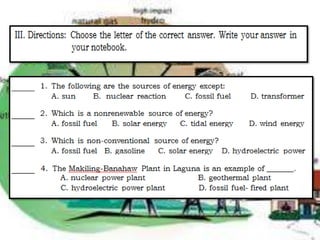 Sources of Electricity