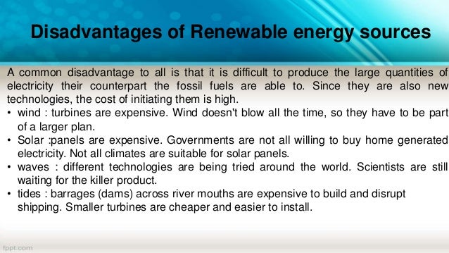 Disadvantages Of Renewable Energy