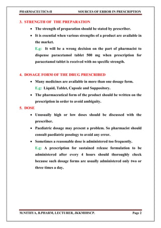 SOURCES OF ERROR IN PRESCRIPTION | PDF