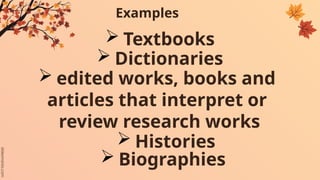 Types of Information Sources (Primary, Secondary, and Tertiary Sources ...
