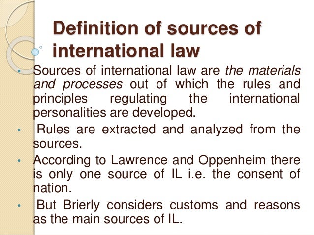 Essay sources international law