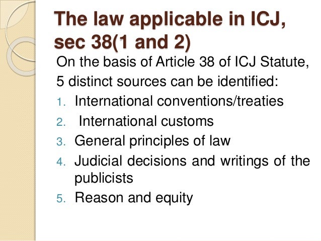 Statute of the Court | International Court of Justice icj article 38