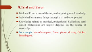 Knowledge Based Error Examples Sources of knowledge | PPTX
